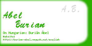 abel burian business card