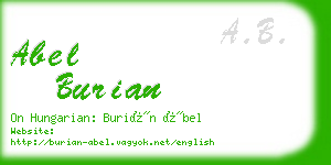 abel burian business card